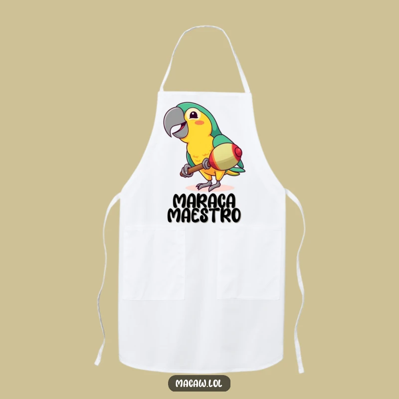 Funny Macaw Maraca Apron - Hilarious Tropical Bird Cooking Gift