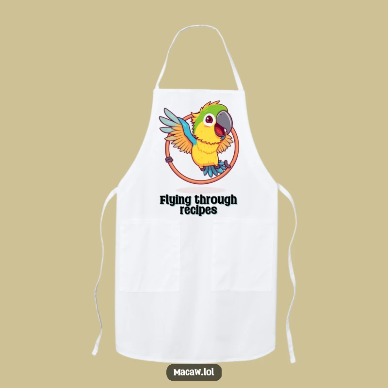 Funny Ruffled Macaw Hoop Apron: Cook with Hilarious Bird Flair