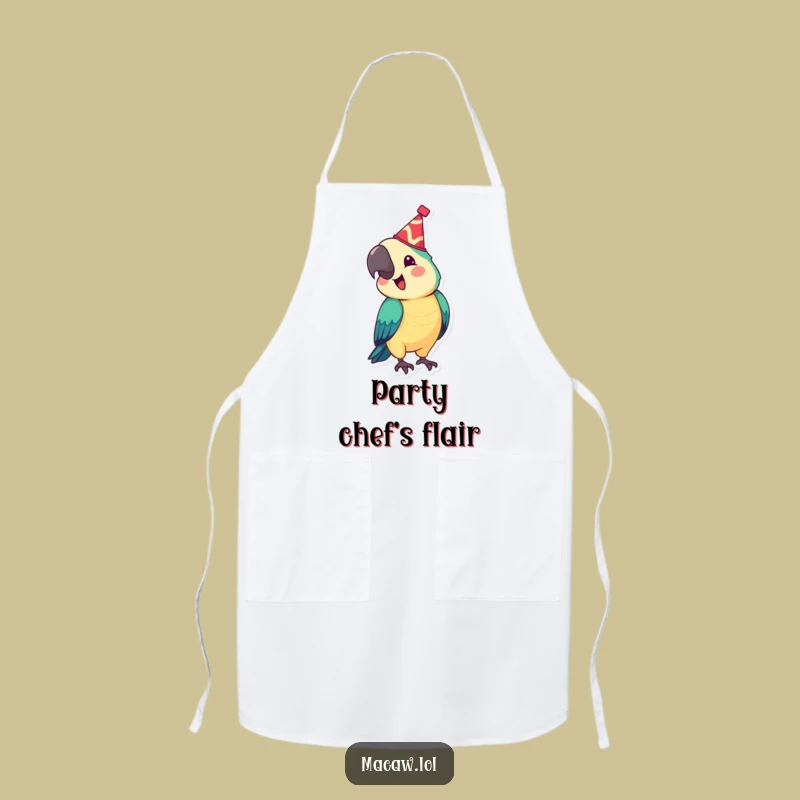 Funny Festive Macaw Apron: Cook with Party Bird Flair