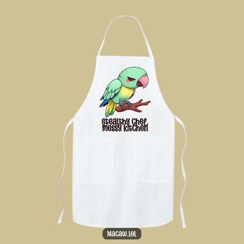 Funny Tiptoeing Macaw Apron: Cook with Humor and Style