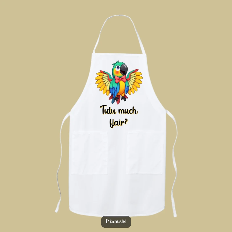 Funny Macaw Apron: Chef's Delight with a Flamboyant Bowing Bird