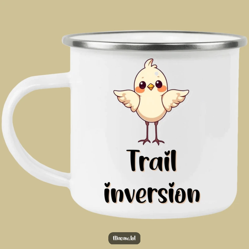 Funny Bird Headstand Camping Mug - Hilarious Proud Avian Adventure Gift