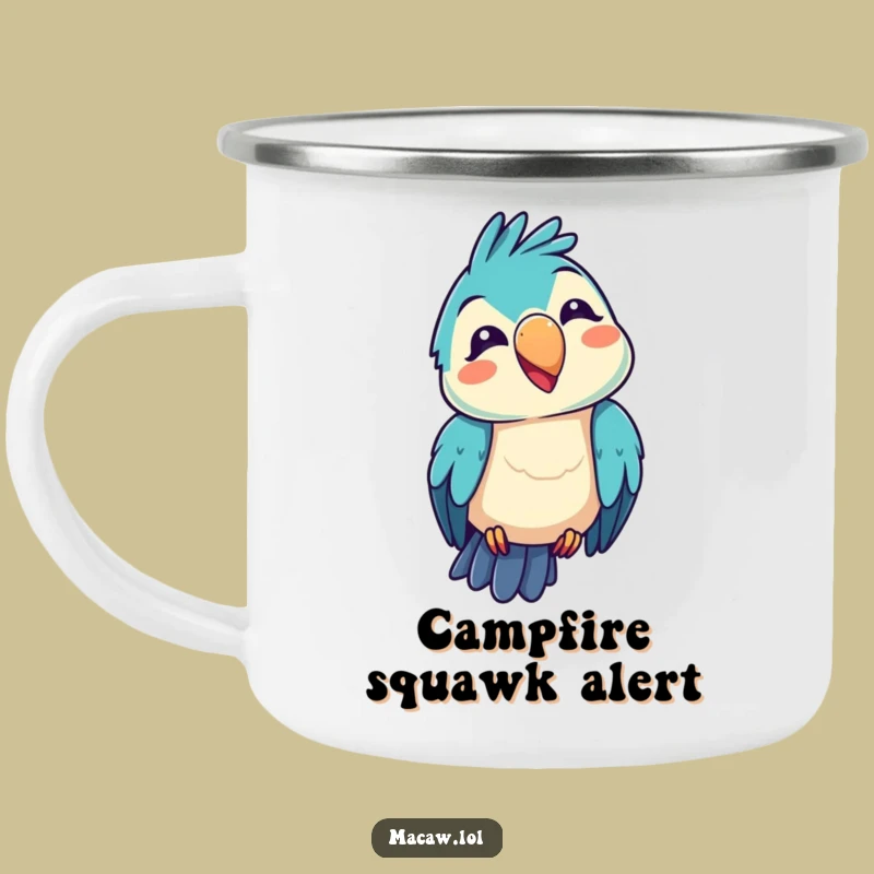 Funny Kawaii Macaw Camping Mug: Outdoor Silliness, Great Gift