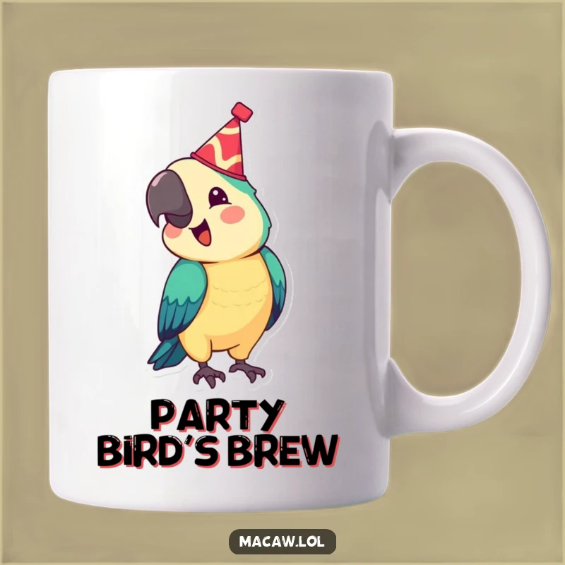 Funny Festive Macaw Mug: Joyful Bobbing Bird Party Treat Gift
