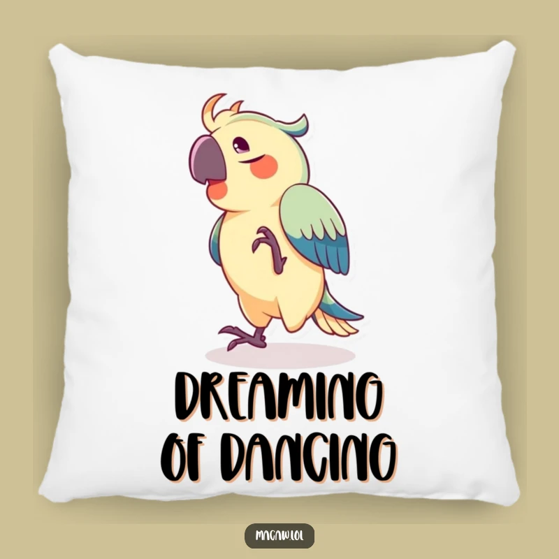 Cozy Funny Joyful Macaw Pillow, Dance into Relaxation