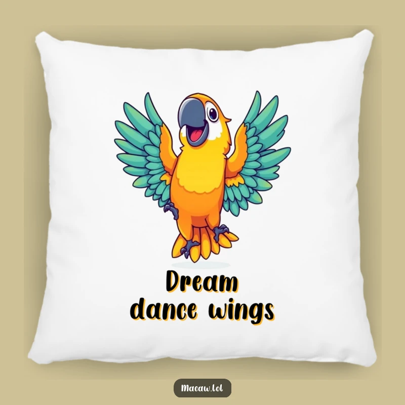 Funny Dancing Macaw Pillow: Cozy Comfort with a Vibrant Design