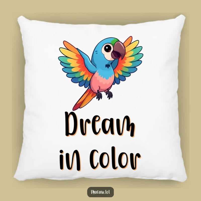 Funny Kawaii Macaw Pillow: Soft Vibrant Comfort, Hilarious Throw Gift