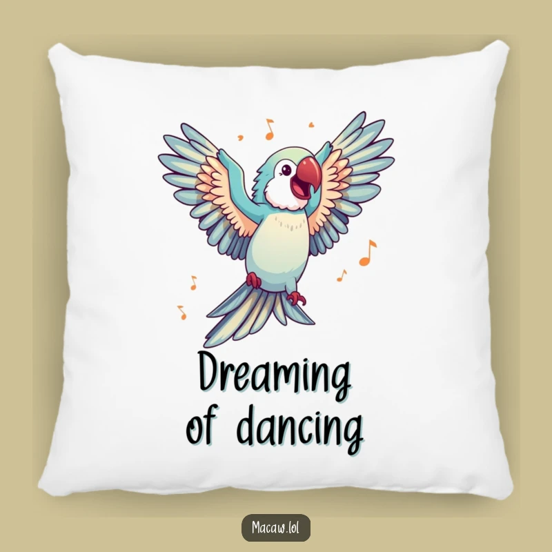 Funny Dancing Macaw Pillow: Music Vibes, Cozy Accent Gift