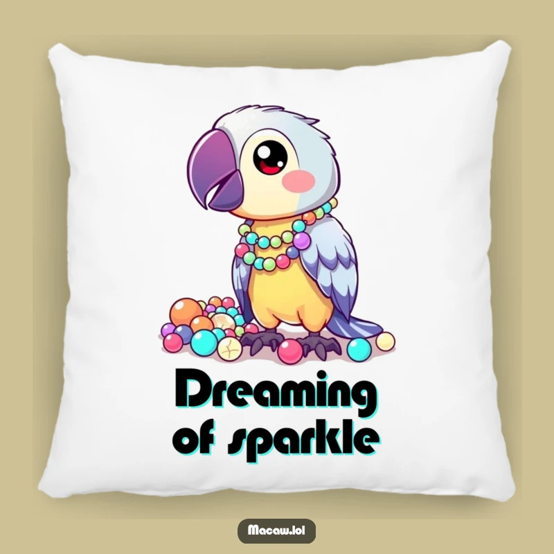 Funny Kawaii Macaw Pillow: Bead Collector Accent, Cozy Gift