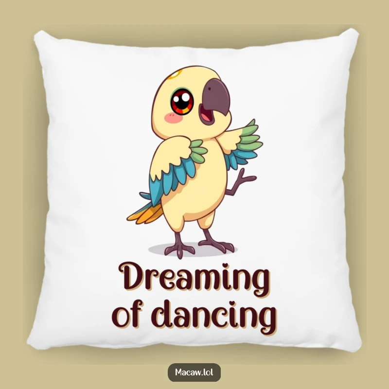 Funny Macaw Dancing Pillow - Happy Accent, Cozy Funky Gift