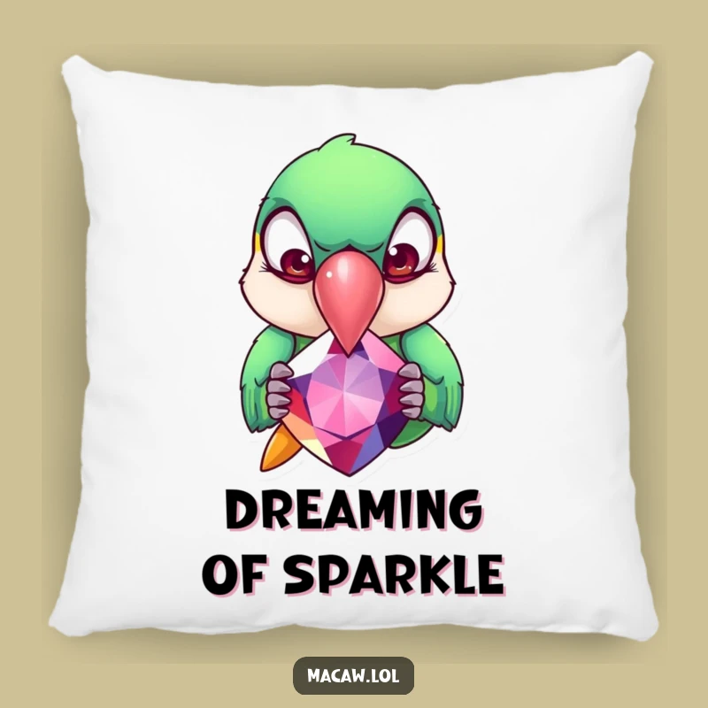 Funny Macaw Gemstone Pillow: Comfy and Comical Jewel Lover's Accent