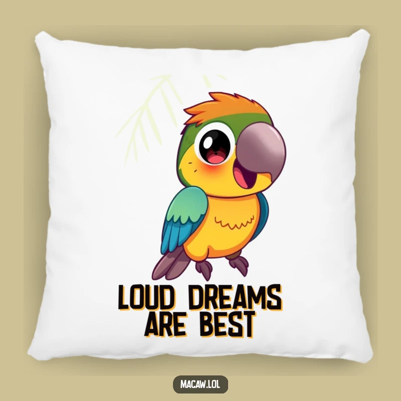 Funny Macaw Pillow: Vibrant Squawking Bird Accent, Cozy Funny Gift