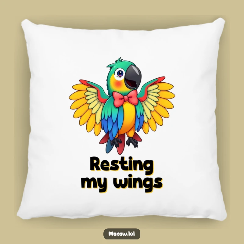 Funny Macaw Pillow: Soft and Cozy Cushion with a Flamboyant Bowing Bird