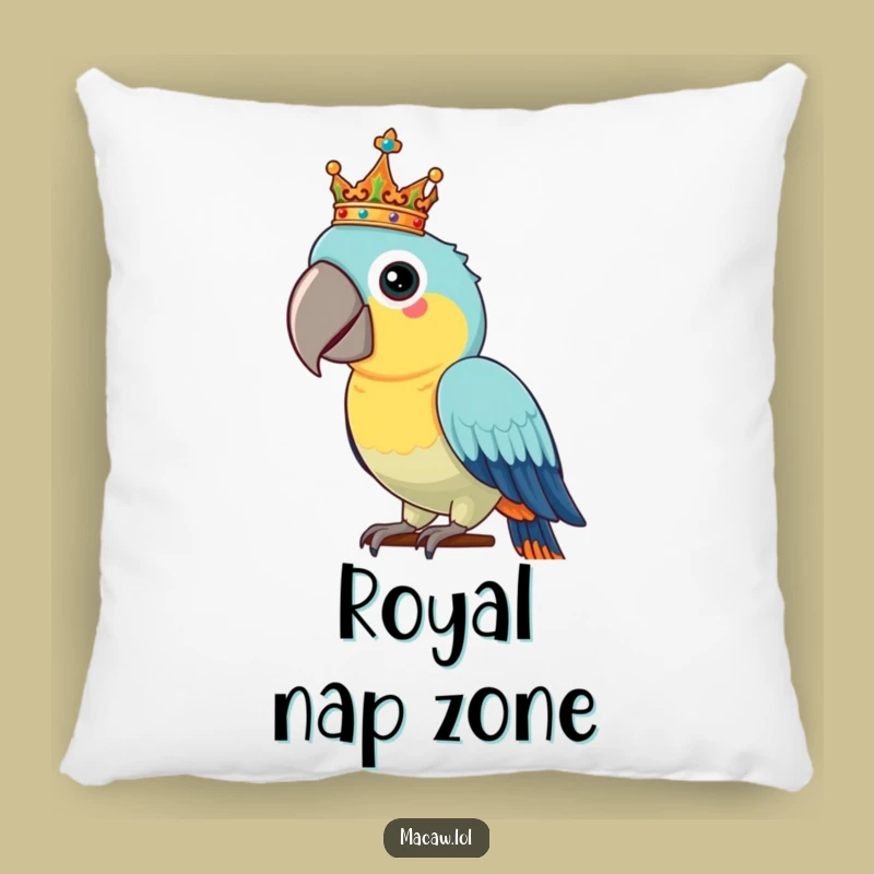 Funny Macaw Crown Pillow: Cozy Royal Bird Cushion, Comfortable & Majestic Gift