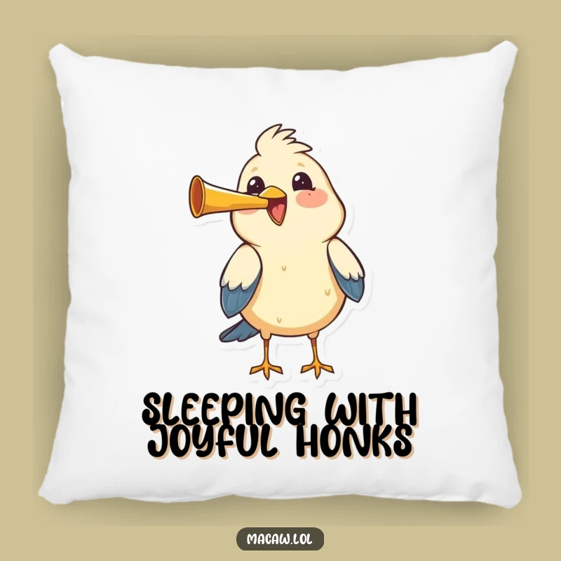 Funny Honking Bird Pillow - Cozy Joyful Horn Cushion