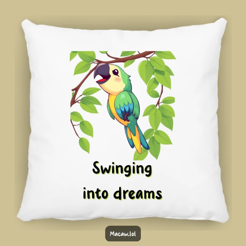 Funny Macaw Swinging Pillow - Joyful Accent, Cozy Happy Gift