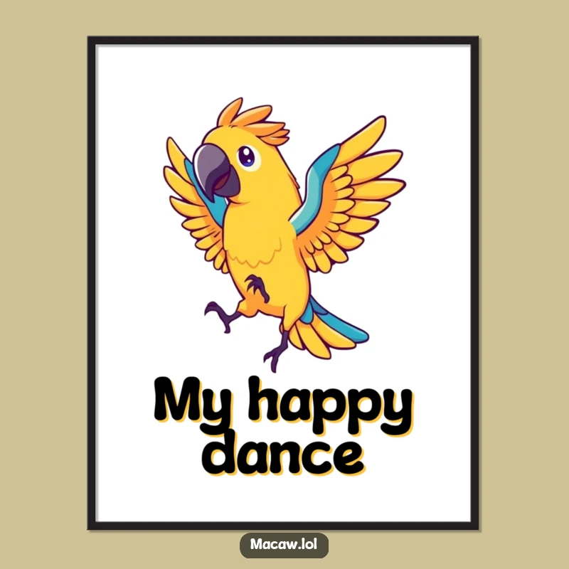 Funny Macaw Dancer Digital Art: Energetic Bird's Moves, Instant Vibrant Wall Decor, Gift