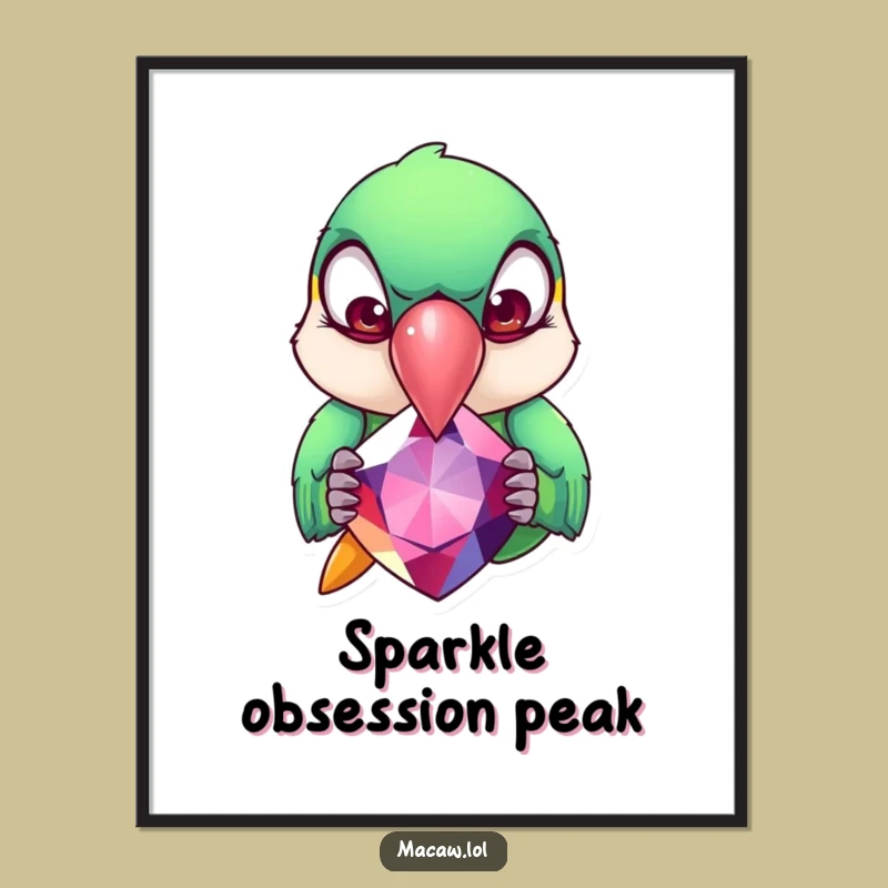 Funny Macaw Gemstone Digital Art: Instant Hilarious Jewel Lover Decor