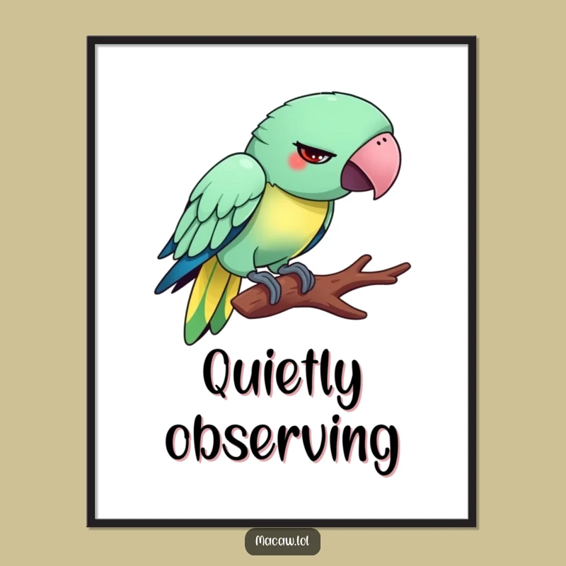 Funny Tiptoeing Macaw Digital Art: Hilarious Bird Expression for Instant Laughs