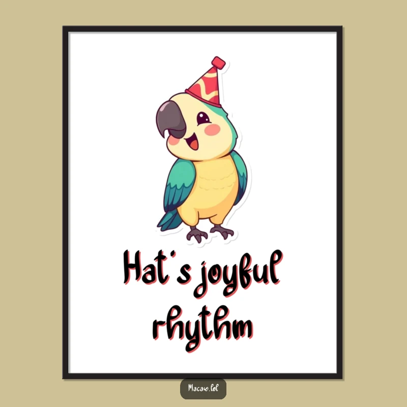 Funny Festive Macaw Digital Art: Instant Party Bird Cheer
