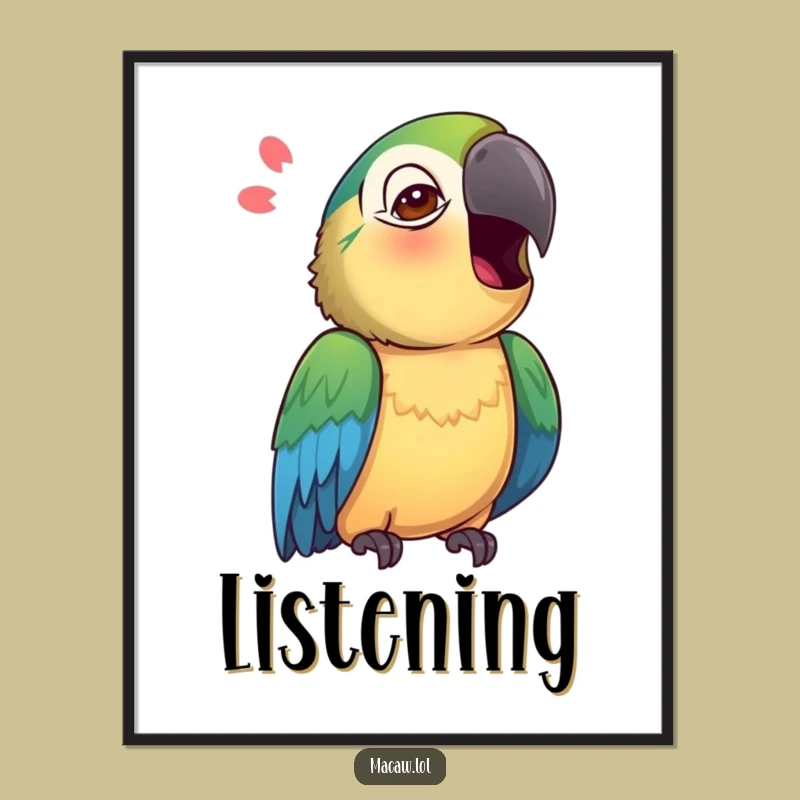 Funny Macaw Art: Curious Mimic Bird - Quirky Print Gift!