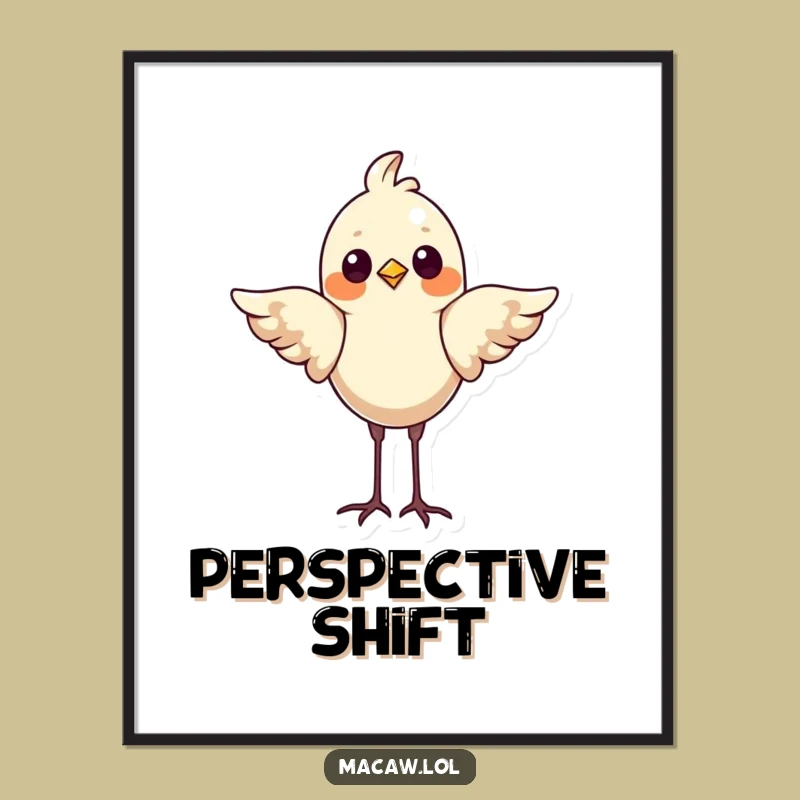 Funny Bird Headstand Digital Art Print - Hilarious Proud Avian Wall Decor Gift