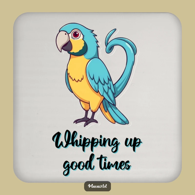 Funny Curly Tail Macaw Coaster: Playful Protection for Your Table
