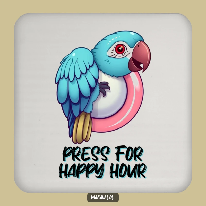 Funny Macaw Button Coasters: Protect Surfaces with Playful Charm
