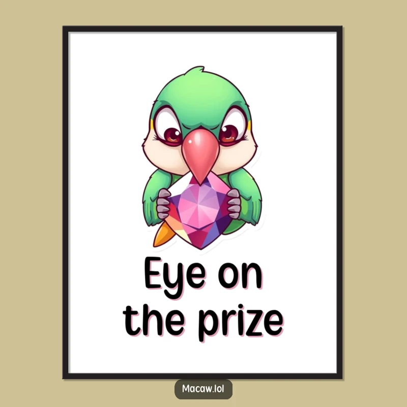 Funny Macaw Gemstone Poster: Hilarious Bird Art for Jewel Enthusiasts