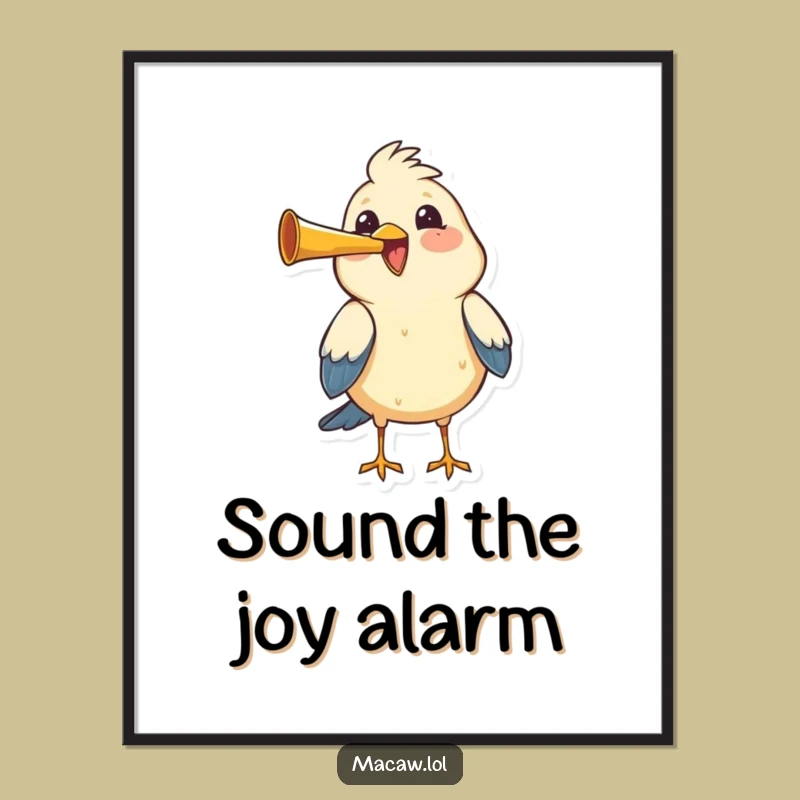 Funny Honking Bird Poster - Joyful Horn Player Art Print