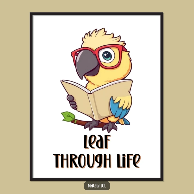 Funny Macaw Scholar Poster: Intellectual Bird Art for Study Spaces