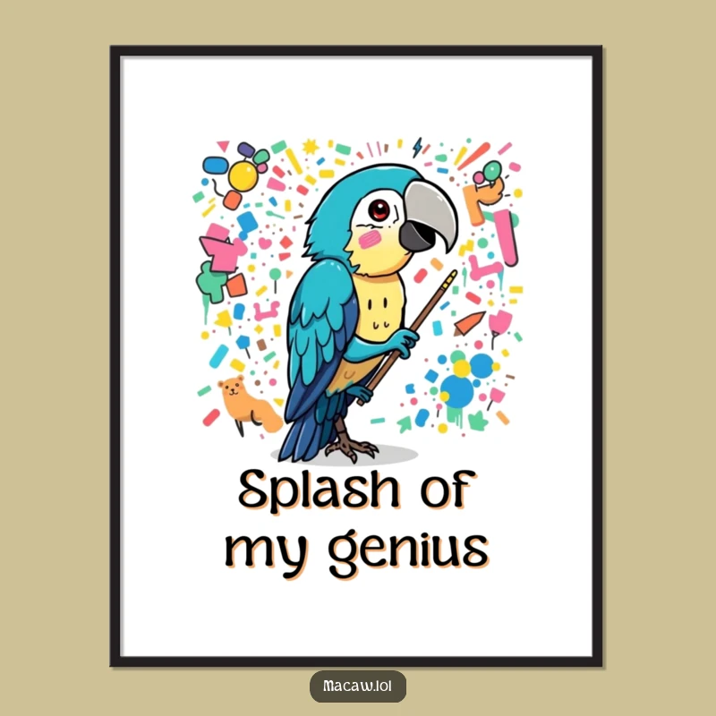 Funny Macaw Artist Poster - Chaotic Mural Art Print