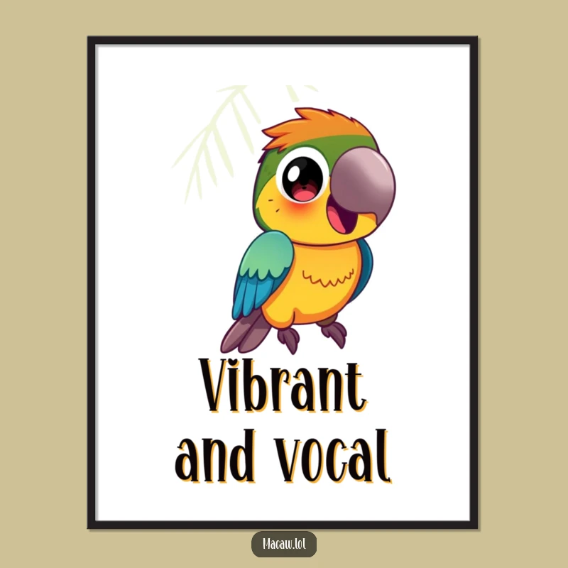 Funny Macaw Poster: Vibrant Squawking Bird Art, Unique Funny Gift Decor