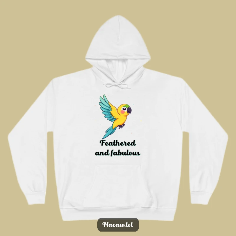 Cozy Funny Macaw Glitter Hoodie: Stay Warm with a Hilarious and Sparkly Vibe