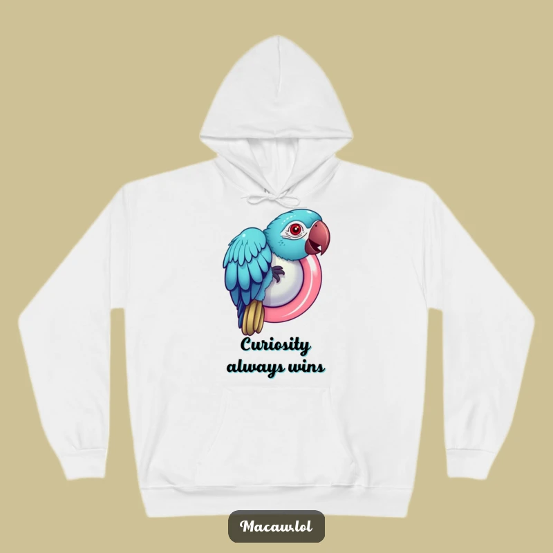 Funny Macaw Button Hoodie: Cozy Sweatshirt for Playful Bird Lovers