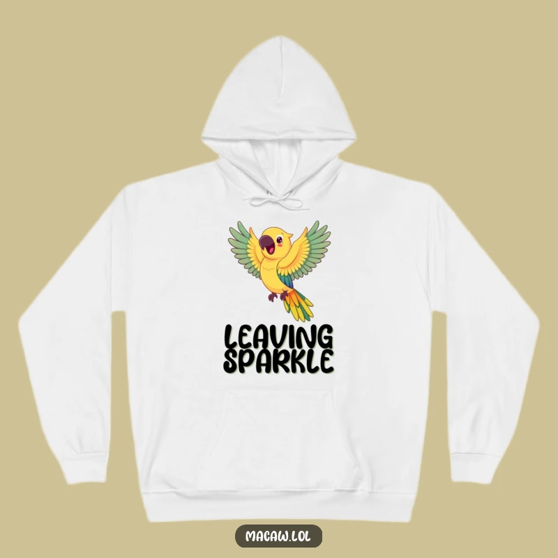 Funny Happy Macaw Rainbow Wings Hoodie: Cozy Joyful Bird Funny Gift