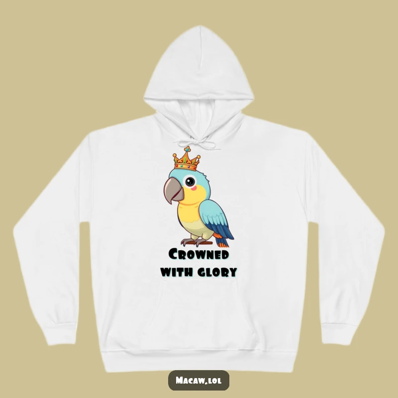 Funny Macaw Crown Hoodie: Cozy Royal Bird Sweatshirt, Warm Gift