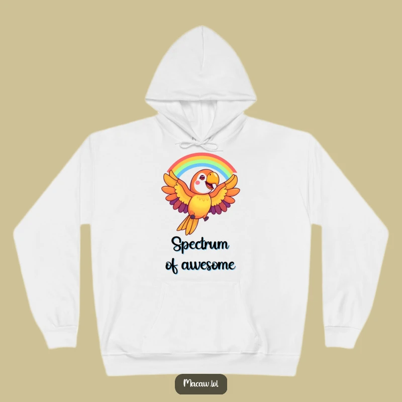 Funny Macaw Rainbow Hoodie: Cozy & Colorful Bird Sweatshirt, Warm Gift