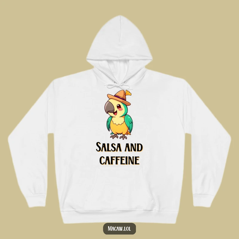 Cozy Funny Macaw Sombrero Hoodie: Festive Flair, Warm Comfort Gift