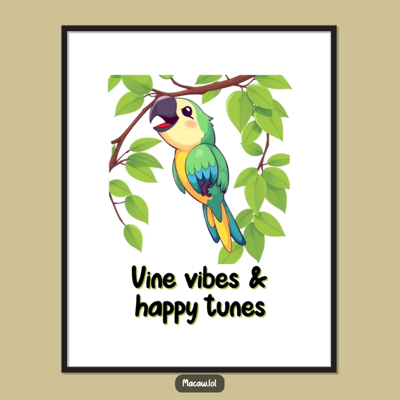 Free Printable Macaw Wall Art: Swinging Joyfully, Loud Singing Downloadable Decor