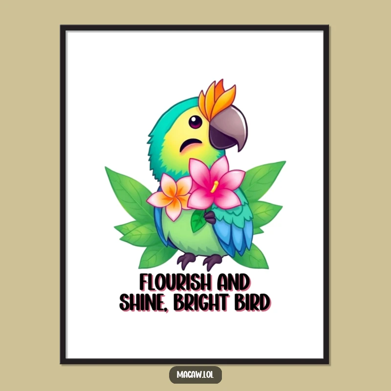Free Printable Macaw Wall Art: Tropical Bloom, Funny Downloadable Decor for Your Home