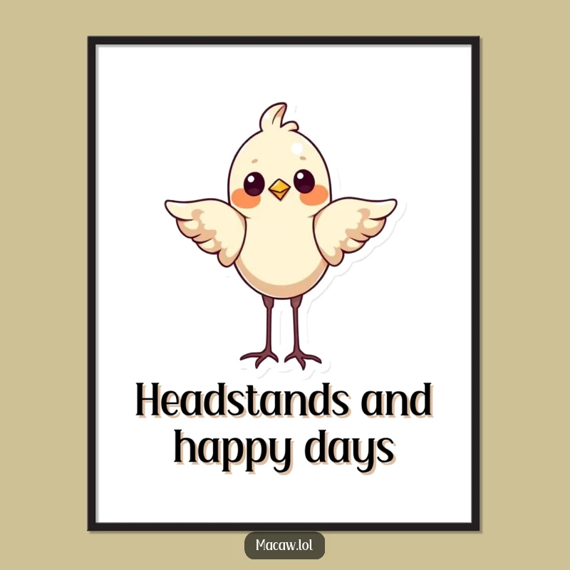 Free Printable Wall Art: Proud Upside-Down Bird, Humorous Downloadable Decor for Your Space