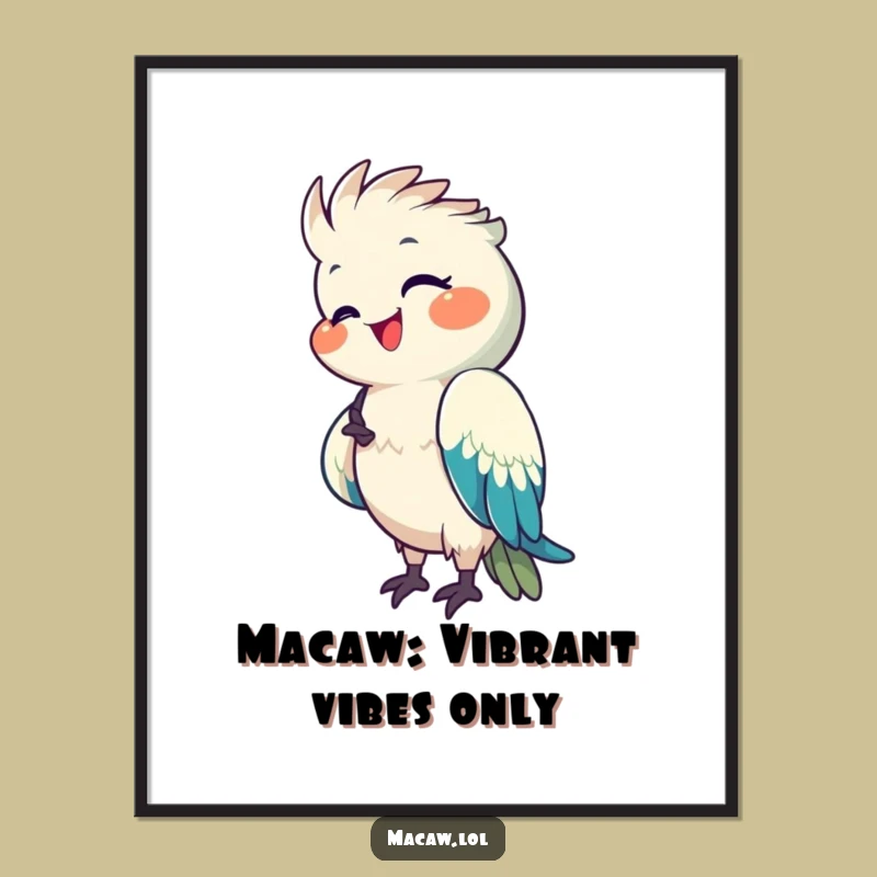 Happy Macaw Art Free Printable: Preening Perfection - Hilarious Downloadable Wall Decor