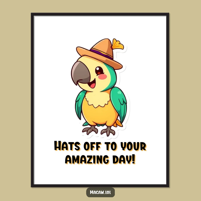 Free Printable Wall Art: Sombrero Macaw, Festive Funny Downloadable Decor