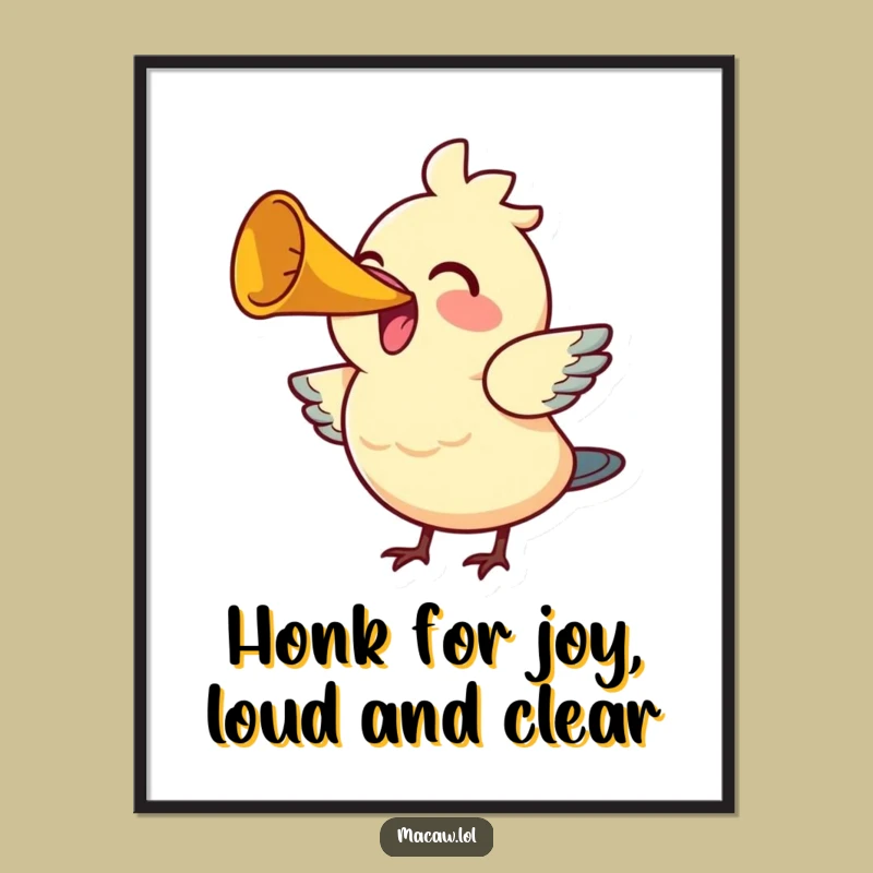 Free Printable Wall Art: Joyful Honking Bird, Humorous Downloadable Decor