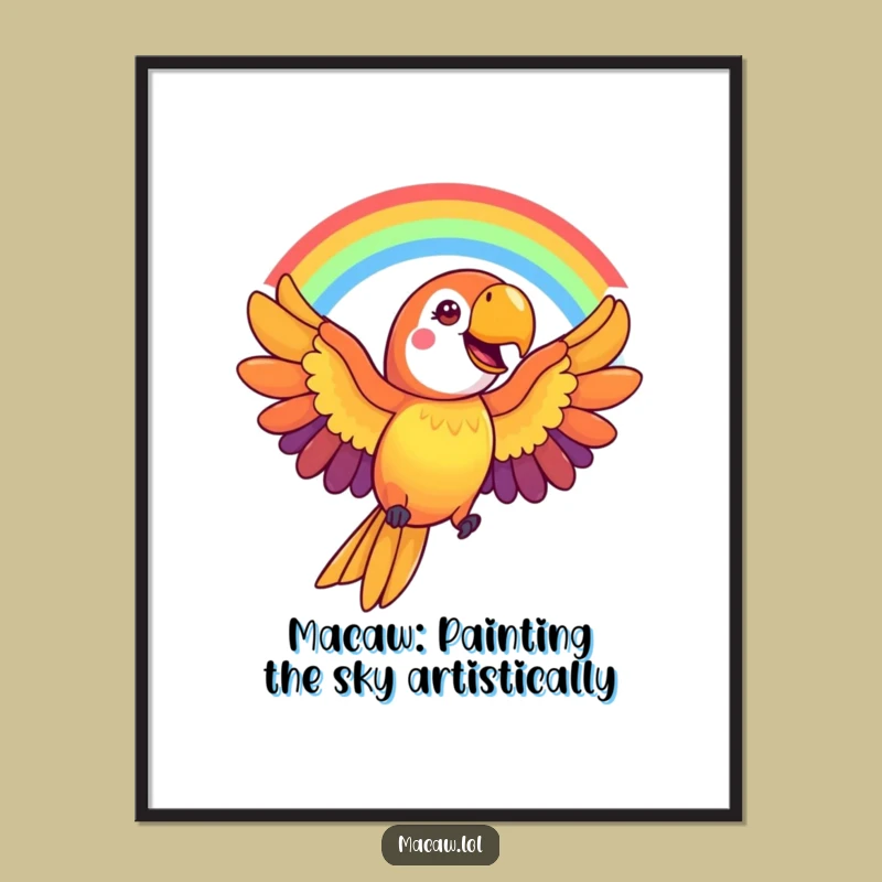 Free Printable Macaw Rainbow Art: Funny Downloadable Wall Decor with Vibrant Avian Flair