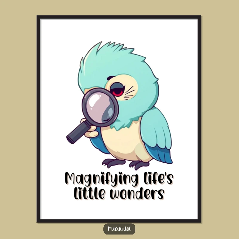 Funny Free Printable Wall Art: Curious Macaw Explorer - Downloadable Decor