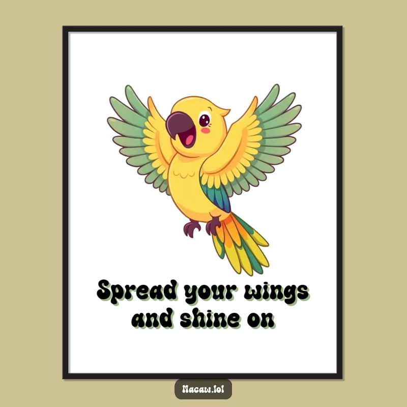 Funny Free Printable Wall Art: Rainbow Macaw Art - Downloadable Decor