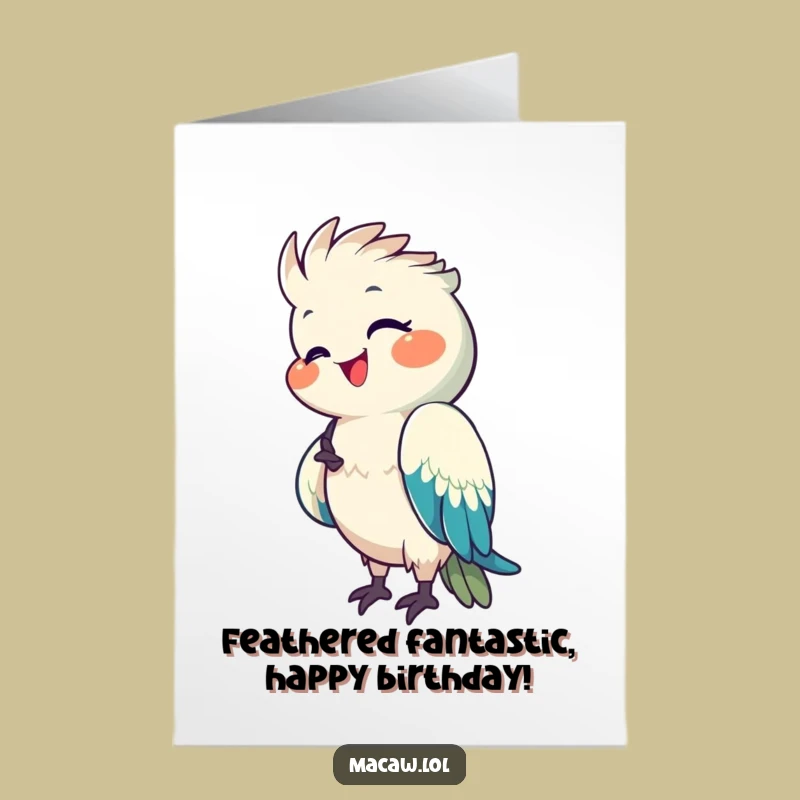 Happy Macaw Birthday Card Free Printable: Preening Pal - Funny Downloadable Greeting