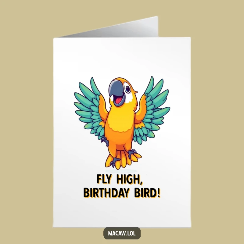 Free Printable Birthday Card: Dancing Macaw - Downloadable Fun Celebration